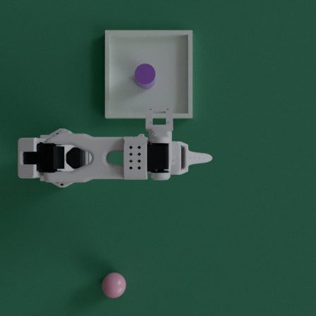 Simulated top view of a take-out scene